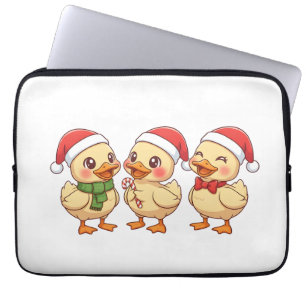 Cute Kawaii Christmas Ducks Festive Holiday Laptop Sleeve
