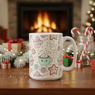 Cute Kawaii Christmas Treats Pastel Holiday Coffee Mug