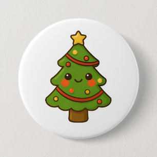 Cute Kawaii Christmas Tree 7.5 Cm Round Badge