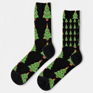 Cute Kawaii Christmas Tree Shirt • Cute Holiday Gi Socks