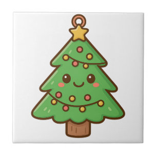Cute Kawaii Christmas Tree Shirt • Cute Holiday Gi Tile