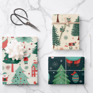 Cute Kawaii Christmas Wrapping Paper Sheet
