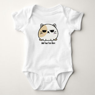 Cute Kawaii Chubby Angry Mochi Cat Baby Bodysuit