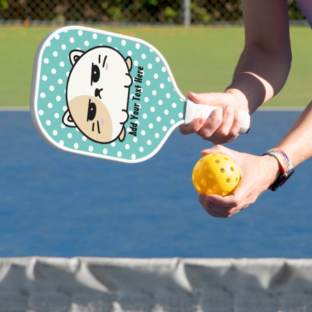 Cute Kawaii Chubby Angry Mochi Cat  Pickleball Paddle (Insitu)