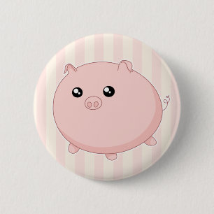 Cute Kawaii chubby pink pig 6 Cm Round Badge