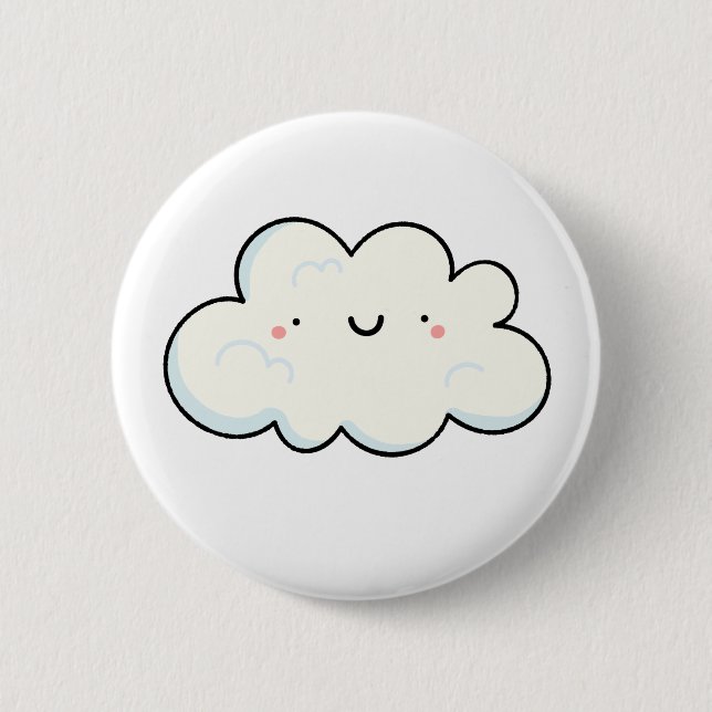 Cute Kawaii Cloud 6 Cm Round Badge (Front)