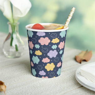 Cute Kawaii Cloud Pattern Paper Cups