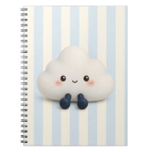 Cute Kawaii Cloud Spiral Notebook