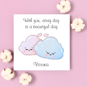 Cute Kawaii Clouds  Holiday Card