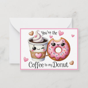 Cute Kawaii Coffee and Doughnuts Card