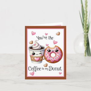 Cute Kawaii Coffee and Doughnuts Thank You Card