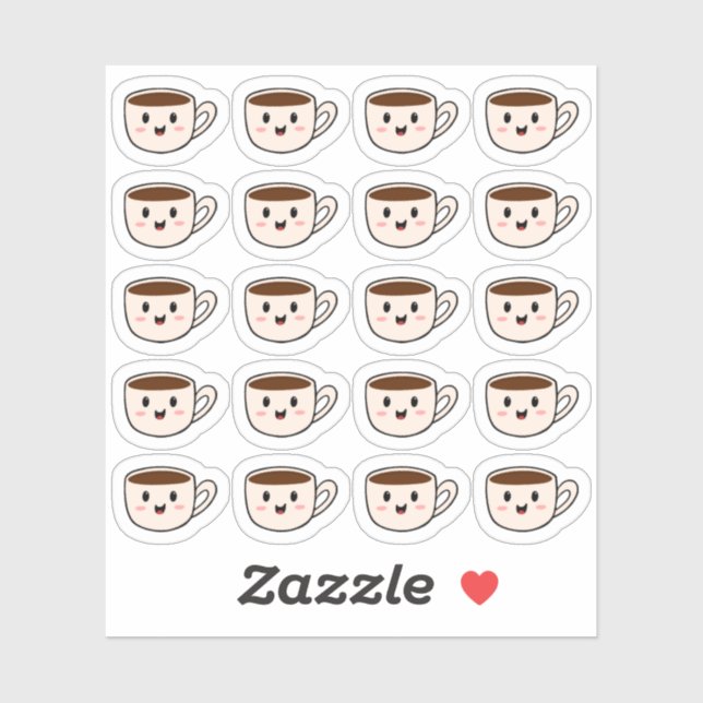 Cute Kawaii Coffee Cup Coffee Break Bujo Planner  (Sheet)