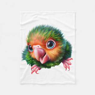 Cute Kawaii Colourful Baby Parrot Fleece Blanket