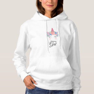 Cute Kawaii Colourful Rainbow Unicorn Birthday Gir Hoodie