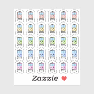 Cute Kawaii Colourful Train Urban City Bujo Planne