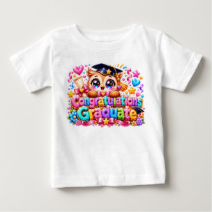 Cute Kawaii Congratulations Graduate Owl Pastel Pi Baby T-Shirt