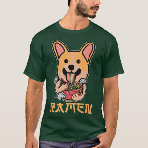 Cute Kawaii Corgi Eating Ramen For Corgi Lovers T-Shirt