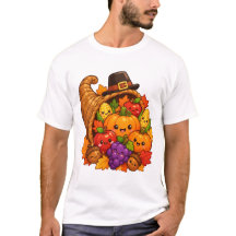 Cute Kawaii Cornucopia Thanksgiving Harvest