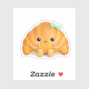 Cute Kawaii Croissant Vinyl Sticker