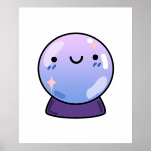 Cute Kawaii Crystal Ball Poster