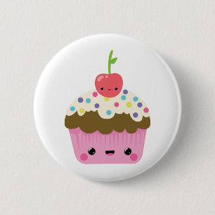 Cute Kawaii Cupcake 6 Cm Round Badge