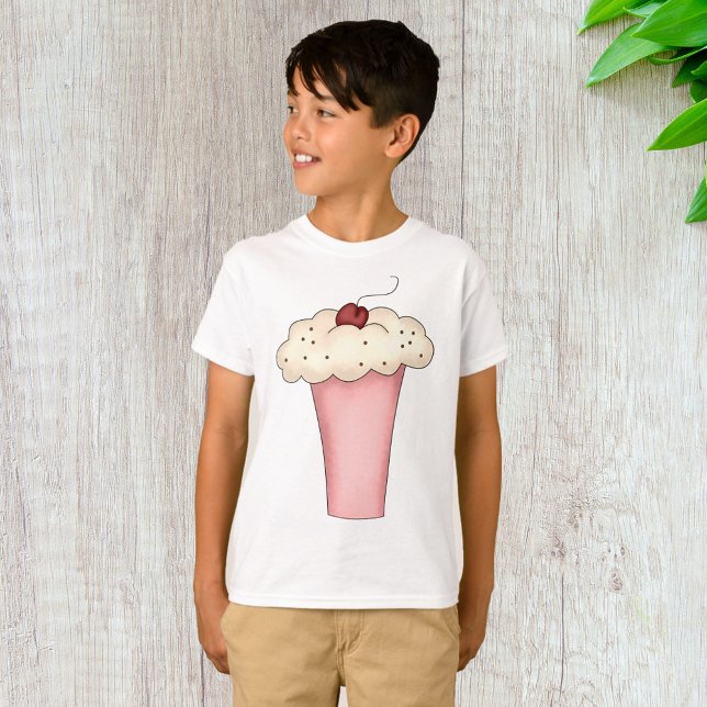 Cute Kawaii Cupcake Milkshake with Cherry  T-Shirt (Creator Uploaded)