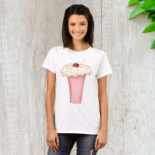 Cute Kawaii Cupcake Milkshake with Cherry T-Shirt