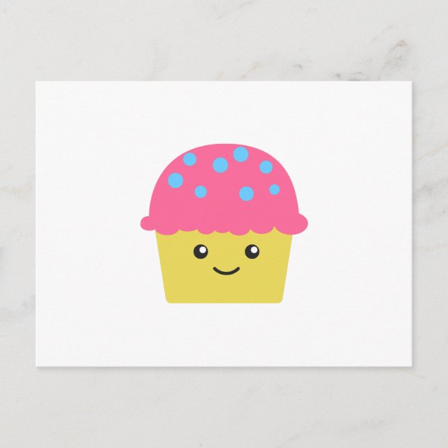Cute Kawaii Cupcake Postcard (Front)
