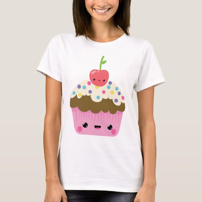 Cute Kawaii Cupcake T-Shirt (Front)