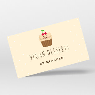 Cute Kawaii Cupcake Vegan Dessert Cake Bakery Food Business Card