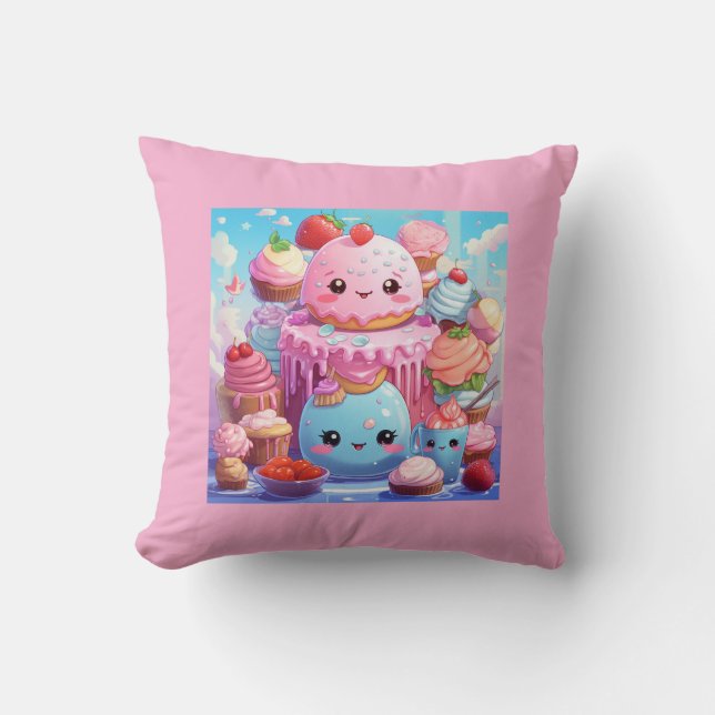 Cute Kawaii. Cushion (Front)