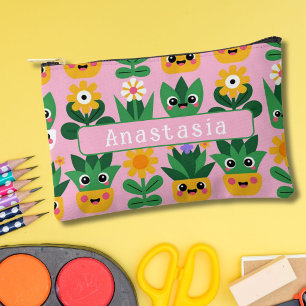 Cute Kawaii Customisable Pot Plant Print Accessory Pouch