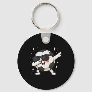 Cute Kawaii Dabbing Soccer Byll Cartoon Funny Illu Key Ring