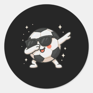Cute Kawaii Dabbing Soccer Ll Cartoon Funny Illust Classic Round Sticker