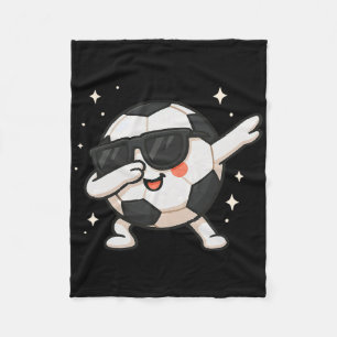 Cute Kawaii Dabbing Soccer Ll Cartoon Funny Illust Fleece Blanket