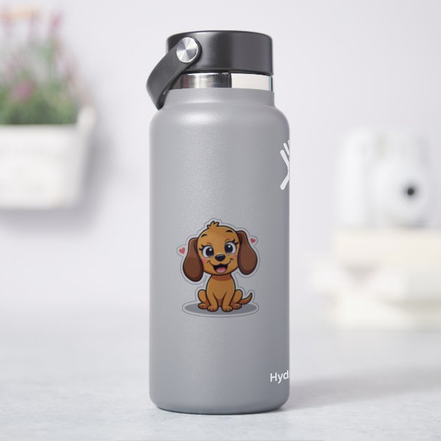 Cute Kawaii Dachshund, Endearing Face, Small (HydroFlask)