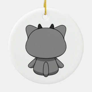 Cute Kawaii Demon Cat  Ceramic Tree Decoration