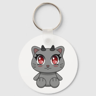 Cute Kawaii Demon Cat  Key Ring
