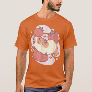 Cute Kawaii Designs  Guinea Pig Playing In Strawbe T-Shirt