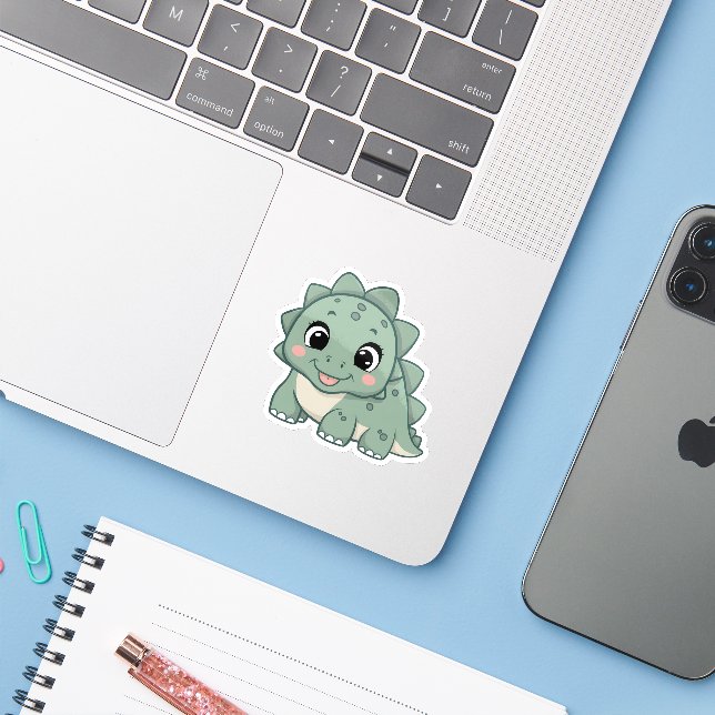 Cute Kawaii Dinosaur Dino Fun Decor (Laptop w/ iPhone)