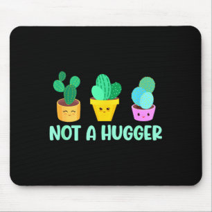 Cute Kawaii Do Not Hug I'm Not A Hugger Cactus  Mouse Pad
