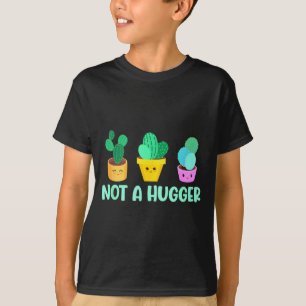 Cute Kawaii Do Not Hug I'm Not A Hugger Cactus  T-Shirt