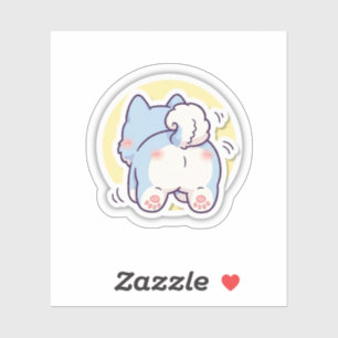 Cute Kawaii Dog Butt Sticker Funny Puppy Cartoon