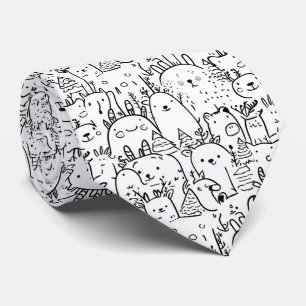 Cute Kawaii Doodle Characters (2) Tie