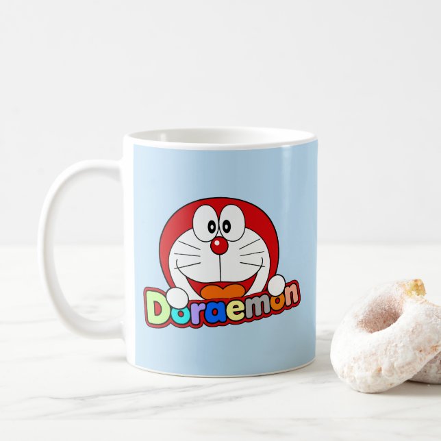 Cute Kawaii Doraemon Anime Coffee Mug (With Donut)