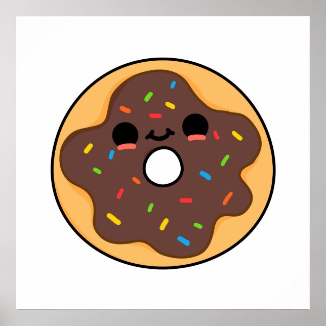 Cute Kawaii Doughnut Poster (Front)