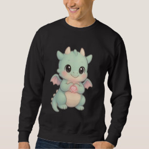 Cute Kawaii Dragon Heart Pose Valentine Day Anime  Sweatshirt