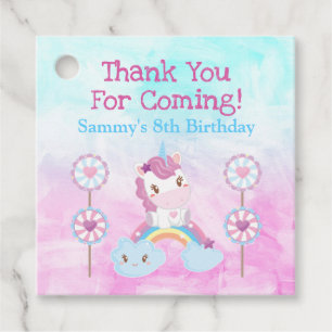 Cute Kawaii Dreamy Unicorn Rainbow Cloud Favour Tags