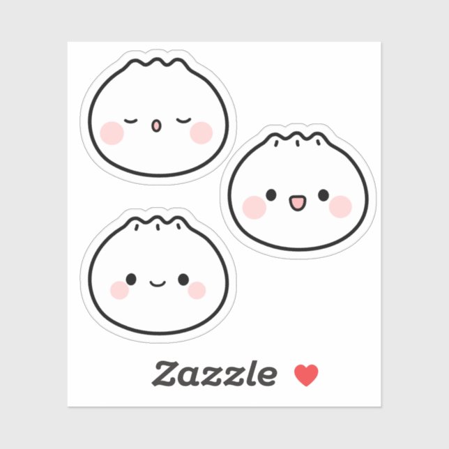 Cute Kawaii Dumpling Korean Food Stickers  (Sheet)