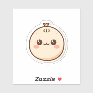 Cute Kawaii Dumpling Sticker | Adorable Cartoon Fo